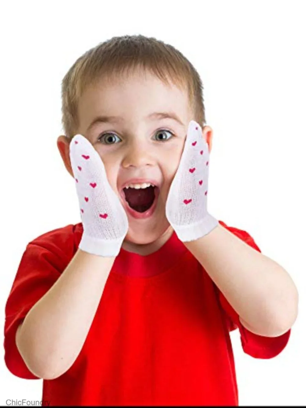 3 Pairs Toddler Magic Stretch Mittens Soft Knit Winter Gloves